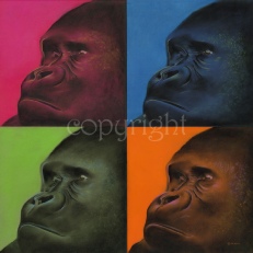 Pop art print - gorilla - wildlife painting